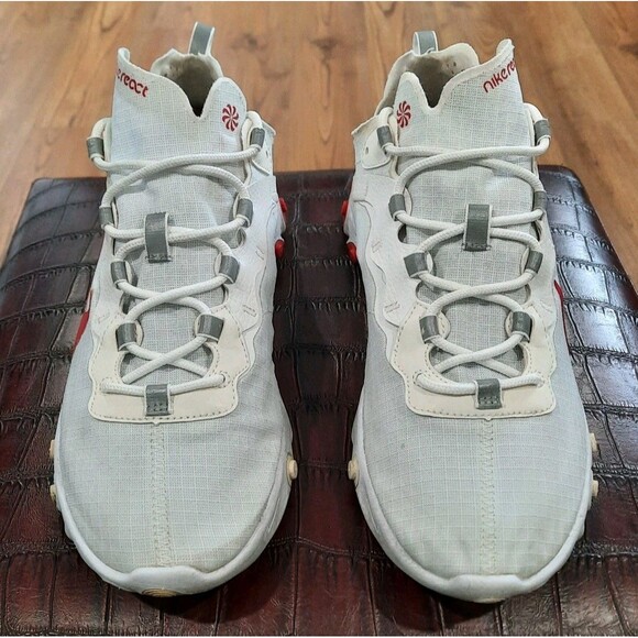 SIZE 10.5  Nike React Element 55 White University Red BQ6167-102 - Picture 2 of 10